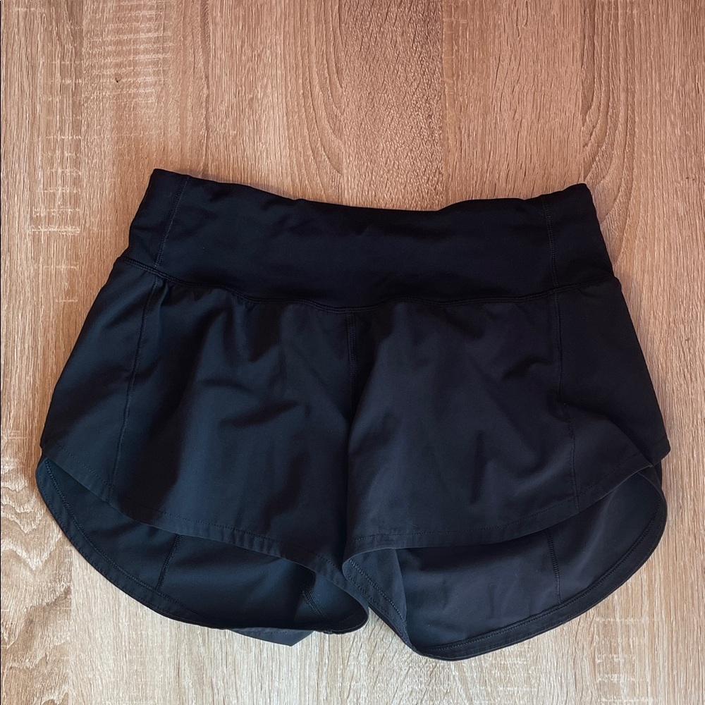 Lululemon black speed up shorts